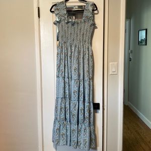 Tiered floral maxi dress